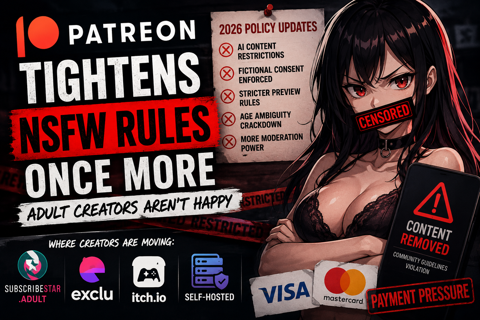 Patreon Tightens NSFW Rules Again - Adult Creators Aren’t Happy